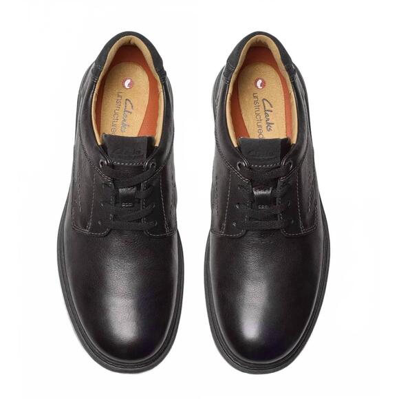 NEW CLARKS men's un briley pace shoe in black leather - Picture 3 of 4
